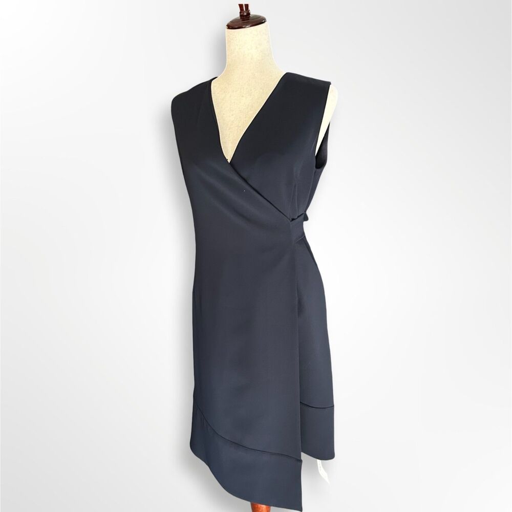 NWT Of Mercer Navy Barrow Wrap Dress, M, Asymmetrical ModernPolished - Picture 2 of 5